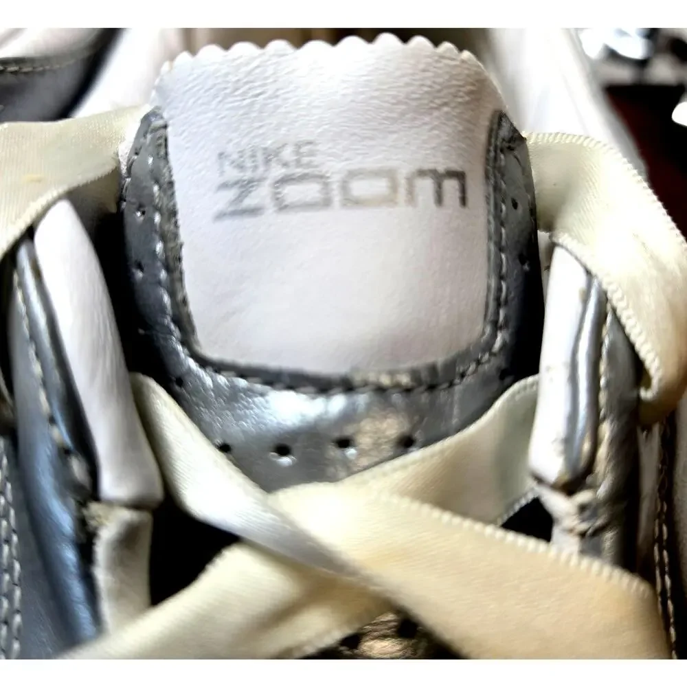 Nike Zoom Women's 10 Silver Athletic Tennis Shoes Cleats